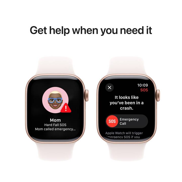APPLE Watch Series 10 GPS (42 mm, Aluminium, Or rose, S/M)