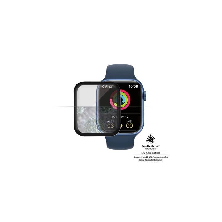 PANZERGLASS Apple Watch Serie 7 45mm Film protecteur (Apple Watch 45 mm / 44 mm, Noir, Transparent)