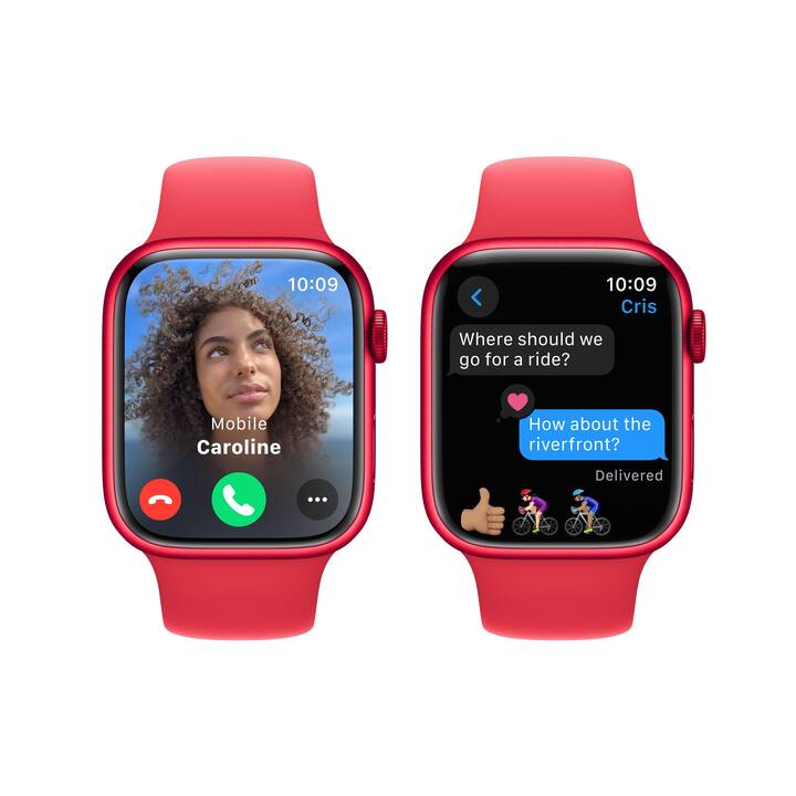 APPLE Watch Series 9 GPS (45 mm, Aluminium, Rouge, S/M)