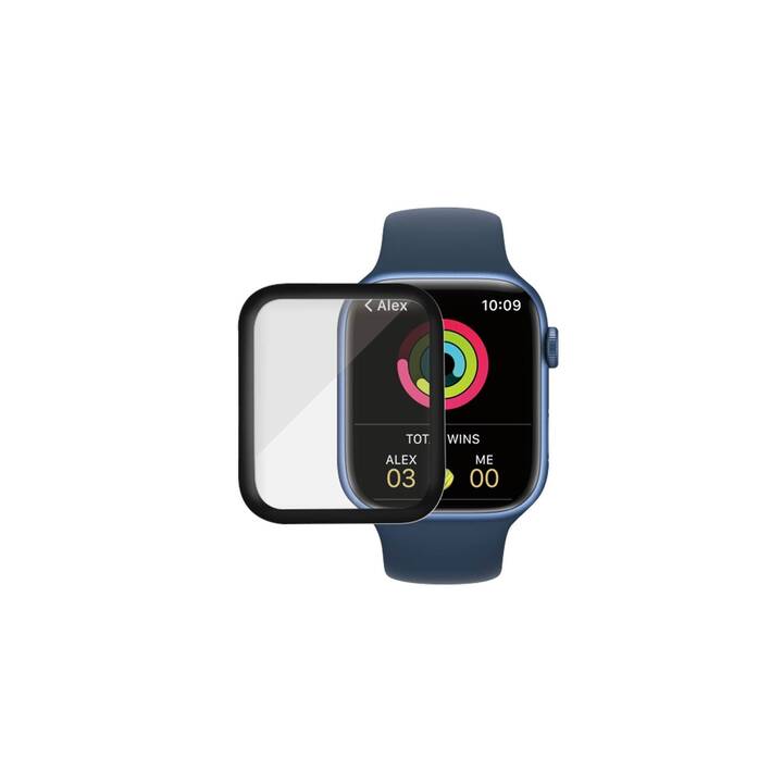 PANZERGLASS Apple Watch Serie 7 45mm Film protecteur (Apple Watch 45 mm / 44 mm, Noir, Transparent)