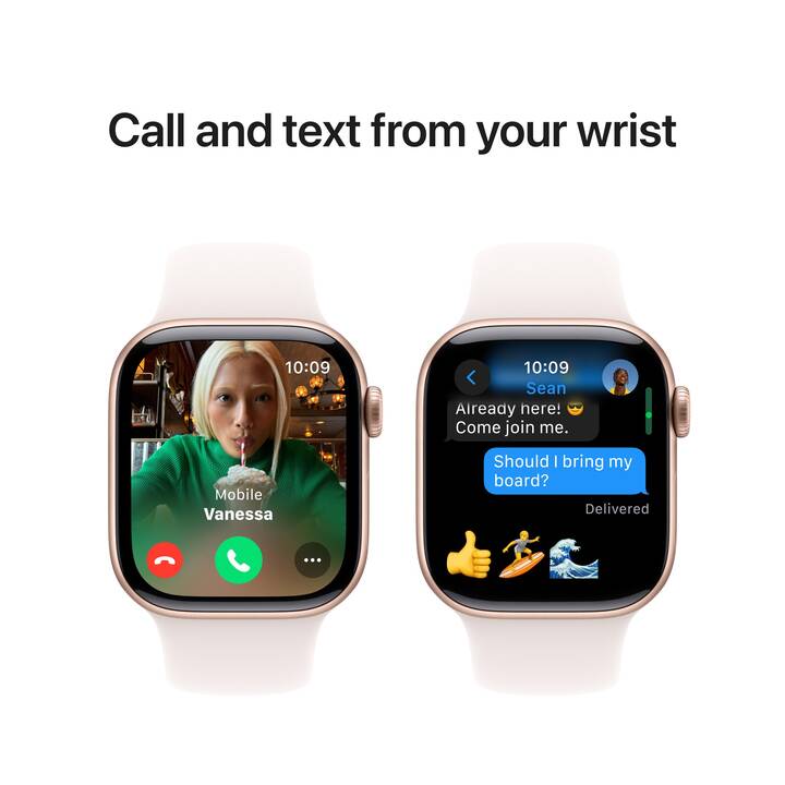 APPLE Watch Series 10 GPS (42 mm, Aluminium, Or rose, S/M)