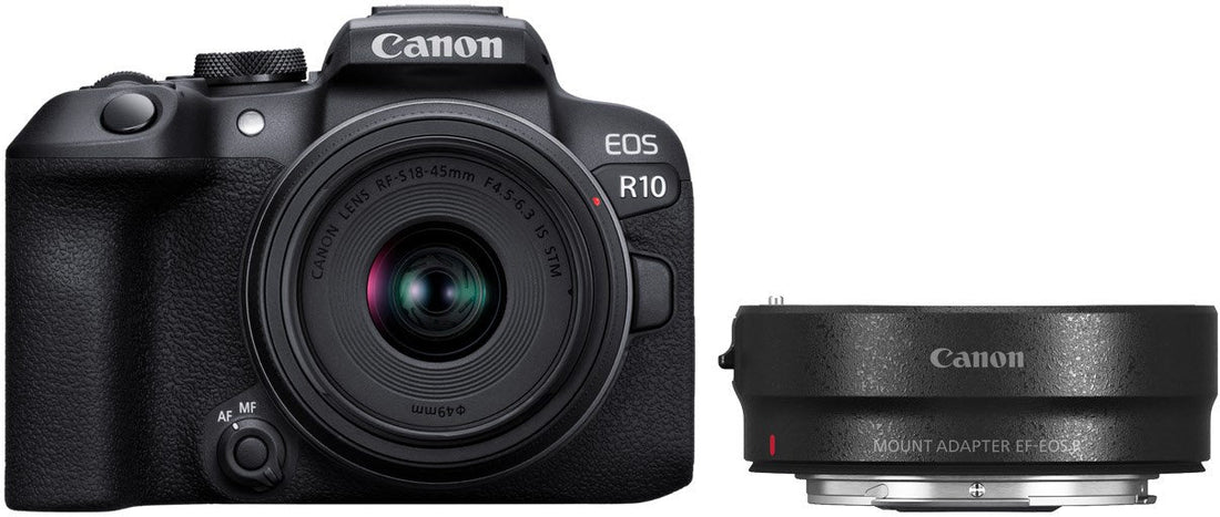 Canon EOS R10 Kit (RF-S 18-45mm) Digitale Systemkamera inkl. EF-EOS R Bajonettadapter