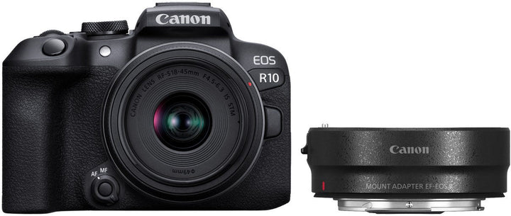 Canon EOS R10 Kit (RF-S 18-45mm) Digitale Systemkamera inkl. EF-EOS R Bajonettadapter