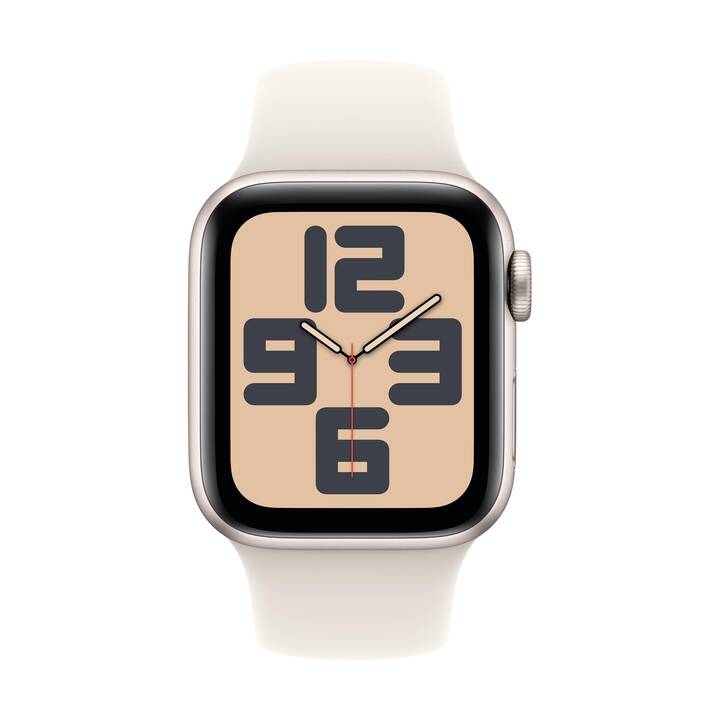 APPLE Watch SE 2024 GPS + Cellular (40 mm, Aluminium, Lumière stellaire, M/L)